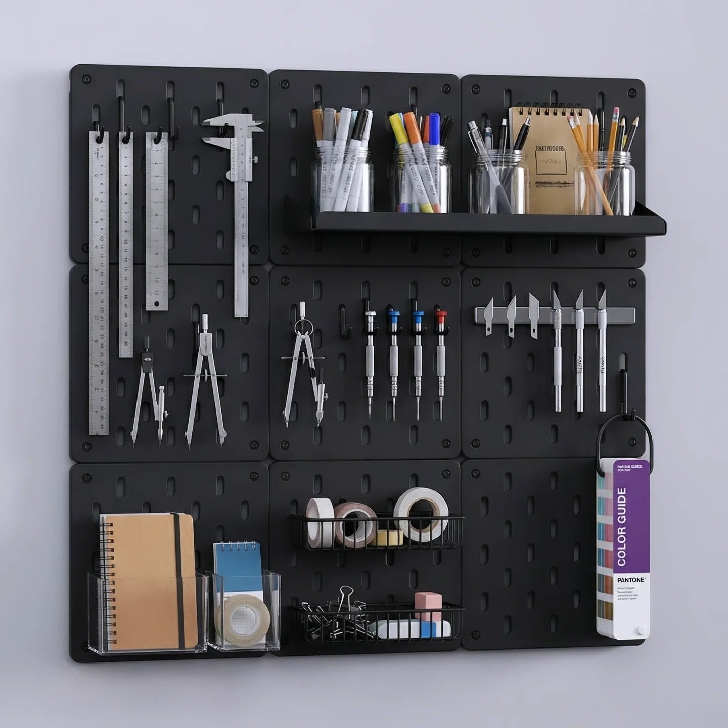 Modular 3D Printed Pegboard Wall Panels Space Saving Storage Solution Decstuff