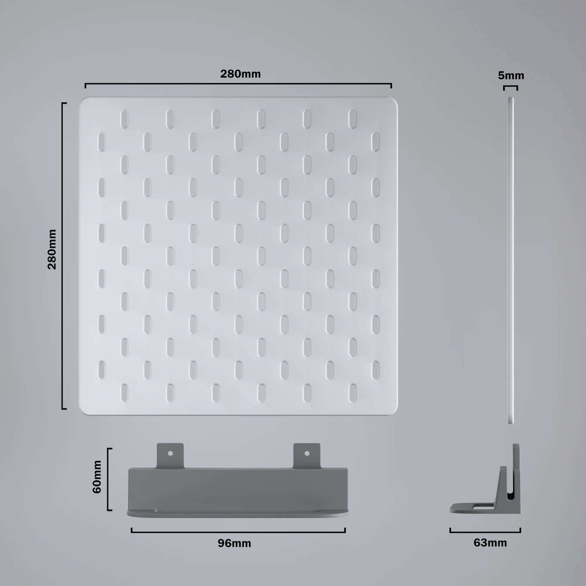 Modular 3D Printed Desk Pegboard Organizer with Stand – Premium Skedis System for Workspace Setup